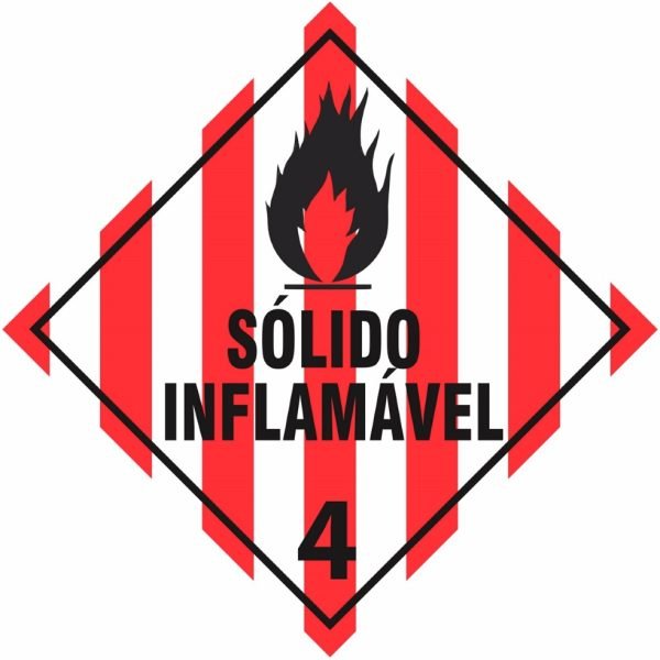 PLACA SIMBOLOGIA 4 SÓLIDO INFLAMÁVEL 30 X 30