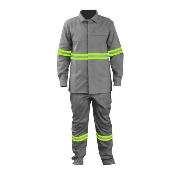 CONJUNTO CINZA MANGA LONGA C/ REFLETIVO VERDE - CA 48766 / 48767