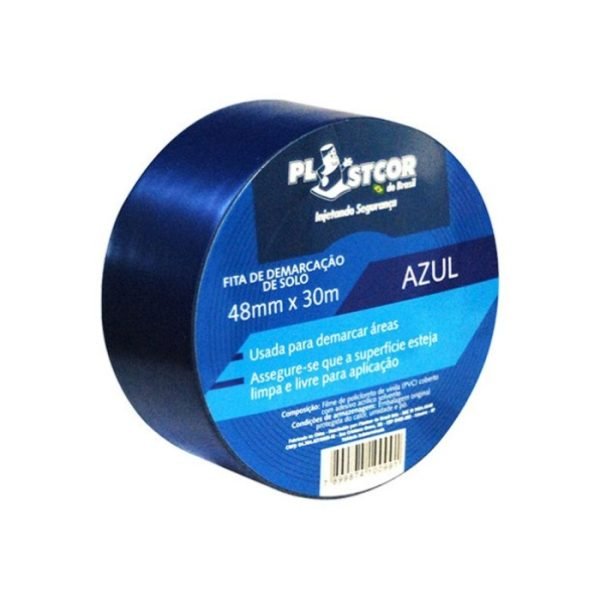 FITA DE DEMARCAÇÃO 48MM X 30M PLASTCOR AZUL