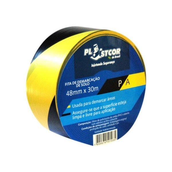 FITA DE DEMARCAÇÃO ZEBRADA 48MM X 30M PLASTCOR