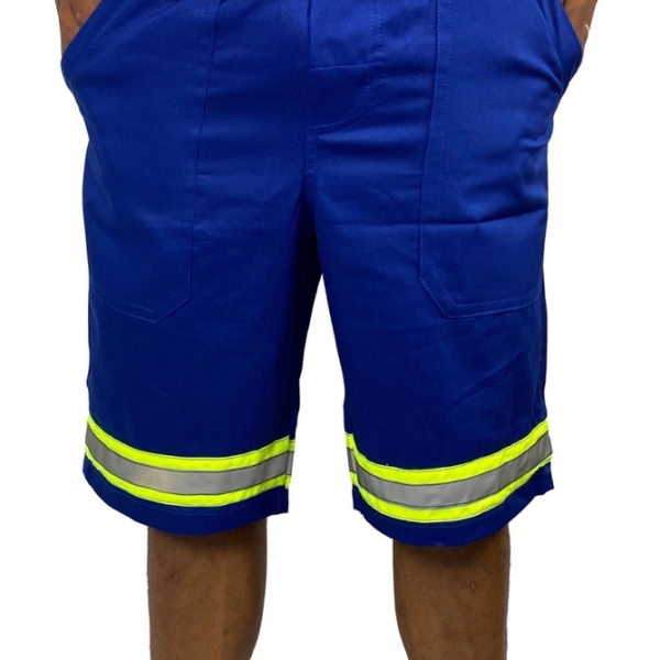 BERMUDA BRIM AZUL ROYAL REFLETIVO VERDE