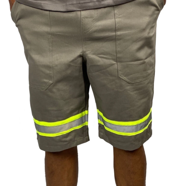 BERMUDA BRIM CINZA REFLETIVO VERDE