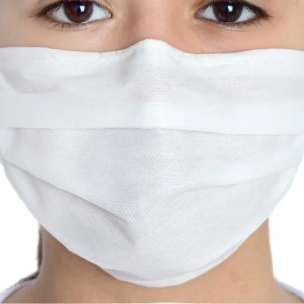 PACOTE DE MÁSCARA TRIPLA COM ELASTICO  BRANCA BRASMO DESCARTÁVEL