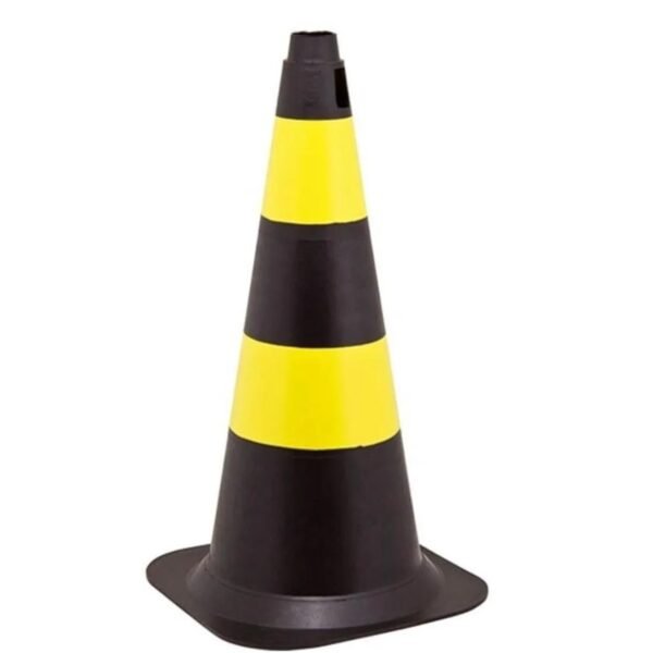 CONE FIT PRETO E AMARELO PLASTCOR 75CM