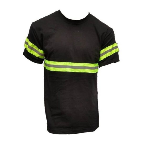 CAMISETA PRETA MANGA CURTA C/REFLETIVO VERDE