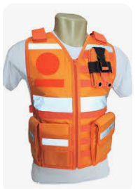 COLETE REFLETIVO LARANJA SOCORRISTA IMPERMEÁVEL 6B