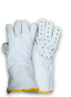 LUVA DE VAQUETA HIDROFUGADA COM ILHOS PUNHO 20 CM VALCAN - CA 25387