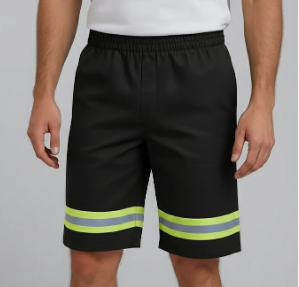 BERMUDA BRIM PRETO ELASTICO COM REFLETIVO