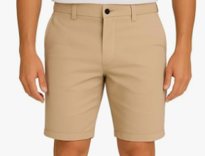 BERMUDA BRIM BEGE BOTÃO SEM REFLETIVO