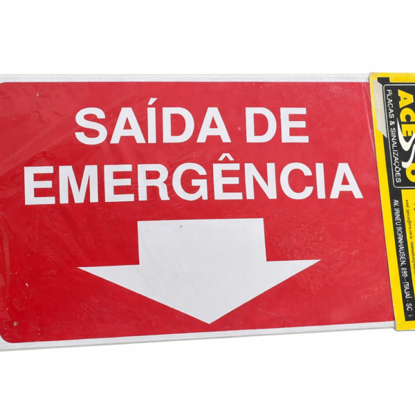 PLACA DE SINALIZAÇÃO SAÍDA DE EMERGÊNCIA GRANDE - ACESSO