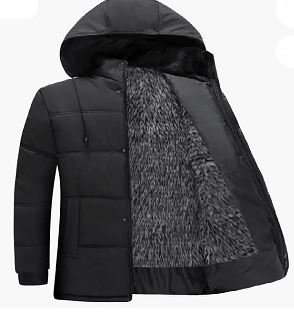 JAQUETA PELUCIADA CLA25IC PRETA CAPUZ REMOVÍVEL