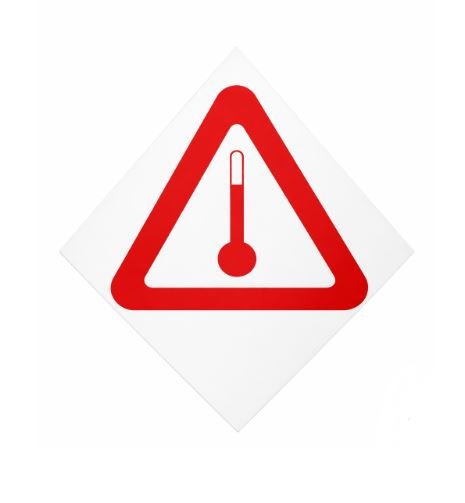 PLACA SIMBOLOGIA DE MATERIAIS DE TEMPERATURA ELEVADA 30 X 30