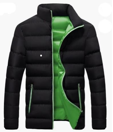 JAQUETA TÉRMICA PRETA E VERDE