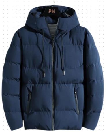 JAQUETA  ACOLCHOADA DE ALGODÃO AZUL CAPUZ