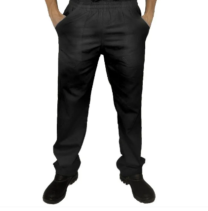 CALÇA BRIM PRETO BOTÃO SEM REFLETIVO