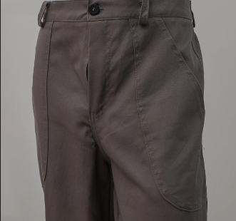 CALÇA BRIM CINZA CHUMBO BOTÃO SEM REFLETIVO