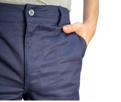 CALÇA BRIM AZUL MARINHO BOTÃO SEM REFLETIVO