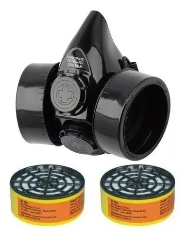 RESPIRADOR SEMIFACIAL CG 306 COM 2 FILTROS RC 203 CARBOGRAFITE - CA 7072