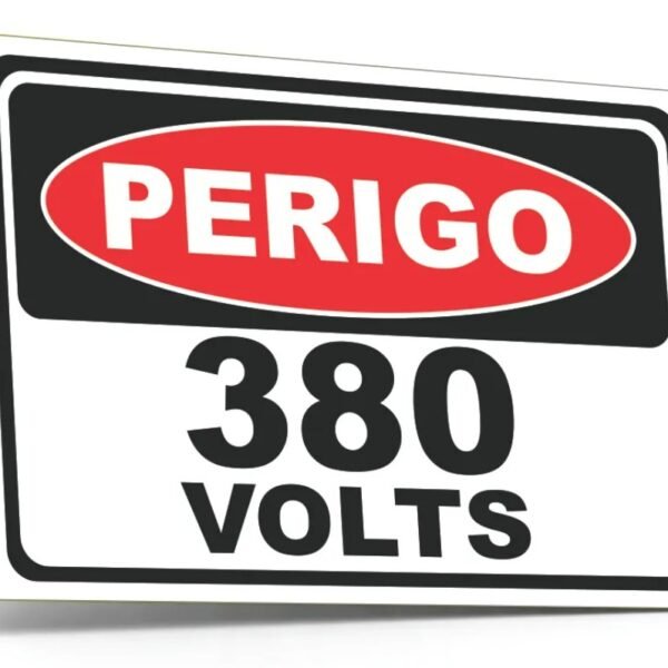 PLACA PERIGO 380 VOLTS 21x15 CM