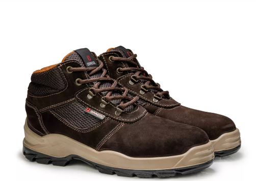 BOTINA DE AMARRAR DENVER PRO NOBUCK MARROM CAFÉ BIQ PLASTICA BRACOL - CA 40872